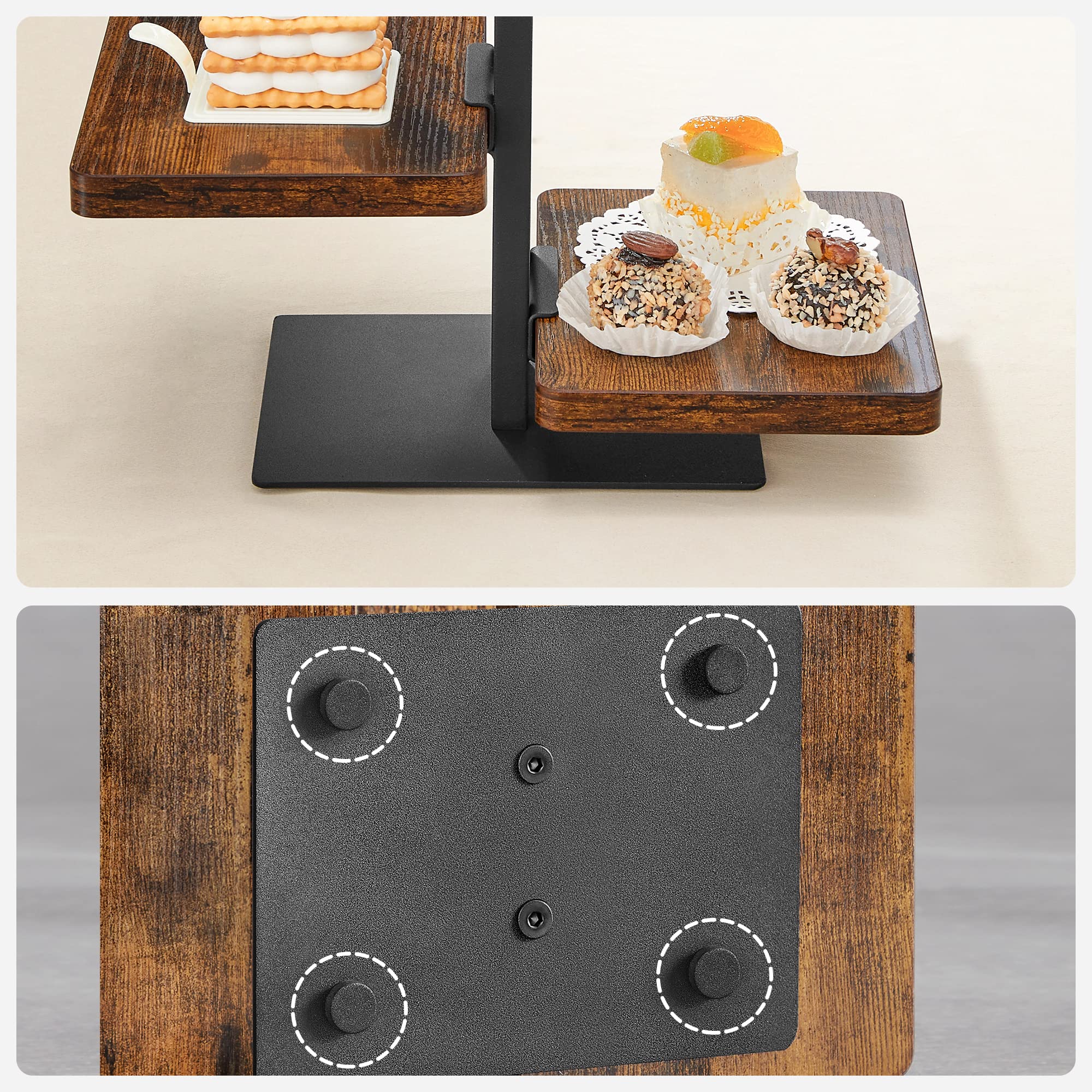 ACAZA Tour de service en 3 parties, Set de service, Vintage Brown