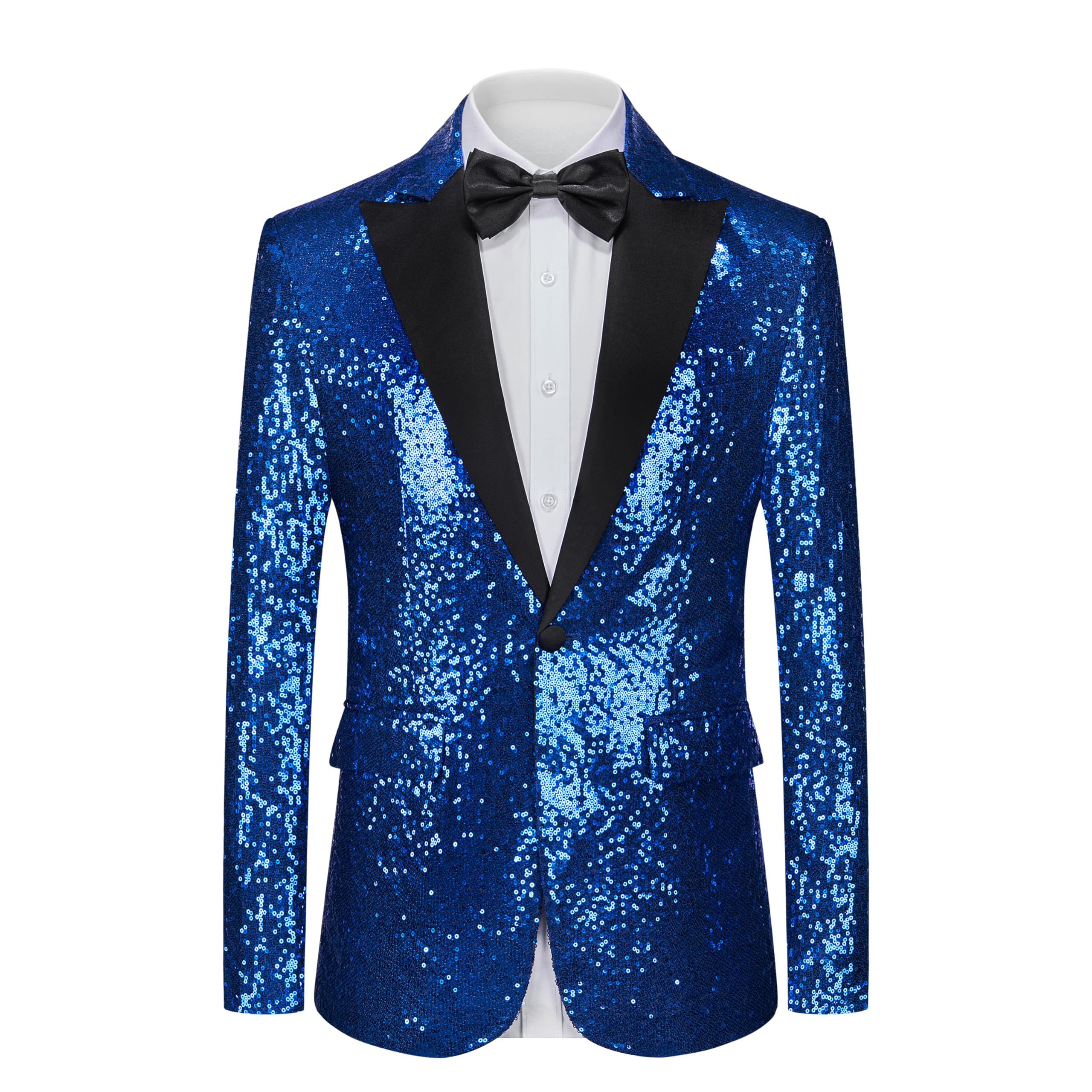 Men's Sequin Blazer One Button Tuxedo Suit Jacket Party Festival Wedding Prom-image-26