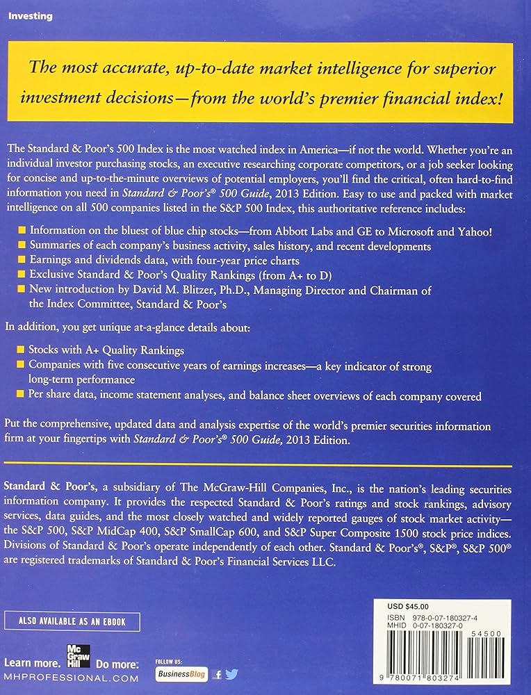 【洋書】 スタンダード&プアーズ500ガイド 2012/2013 Standard & Poors 500 Guide 2013: Standard & Poor's Corporation