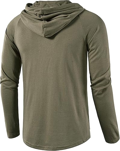 Miniatura 3 de SIR7 Sudadera con capucha para hombre, de manga larga, ligera, casual, para entrenamiento de gimnasio