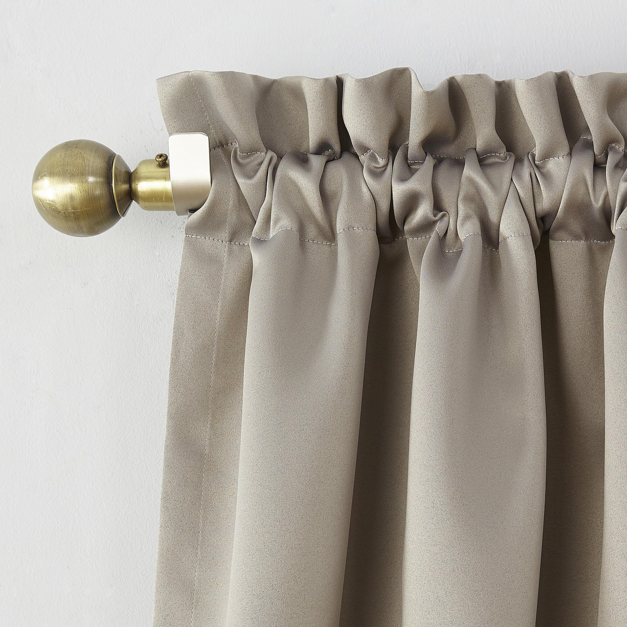 Sun Zero Barrow 2-Pack Energy Efficient Rod Pocket Curtain Panel Pair, 54" x 95", Stone, Stone Beige, W 54" x L 95" (2 Panels) - Image 2