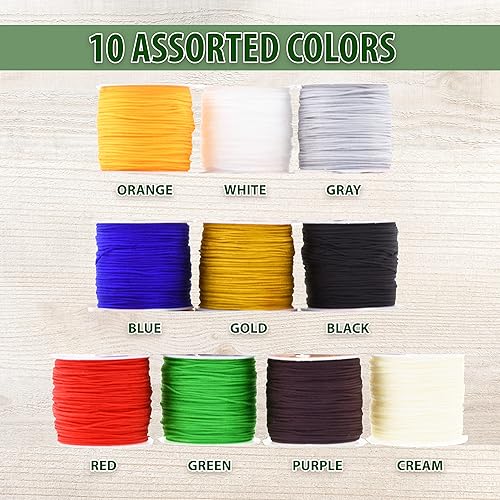 Miniatura 4 de Mandala Crafts Cordón de nailon satinado  Cordón de nailon de 0.020 in para hacer joyas  328 yardas de cuerda trenzada de nailon satinado cuerda de