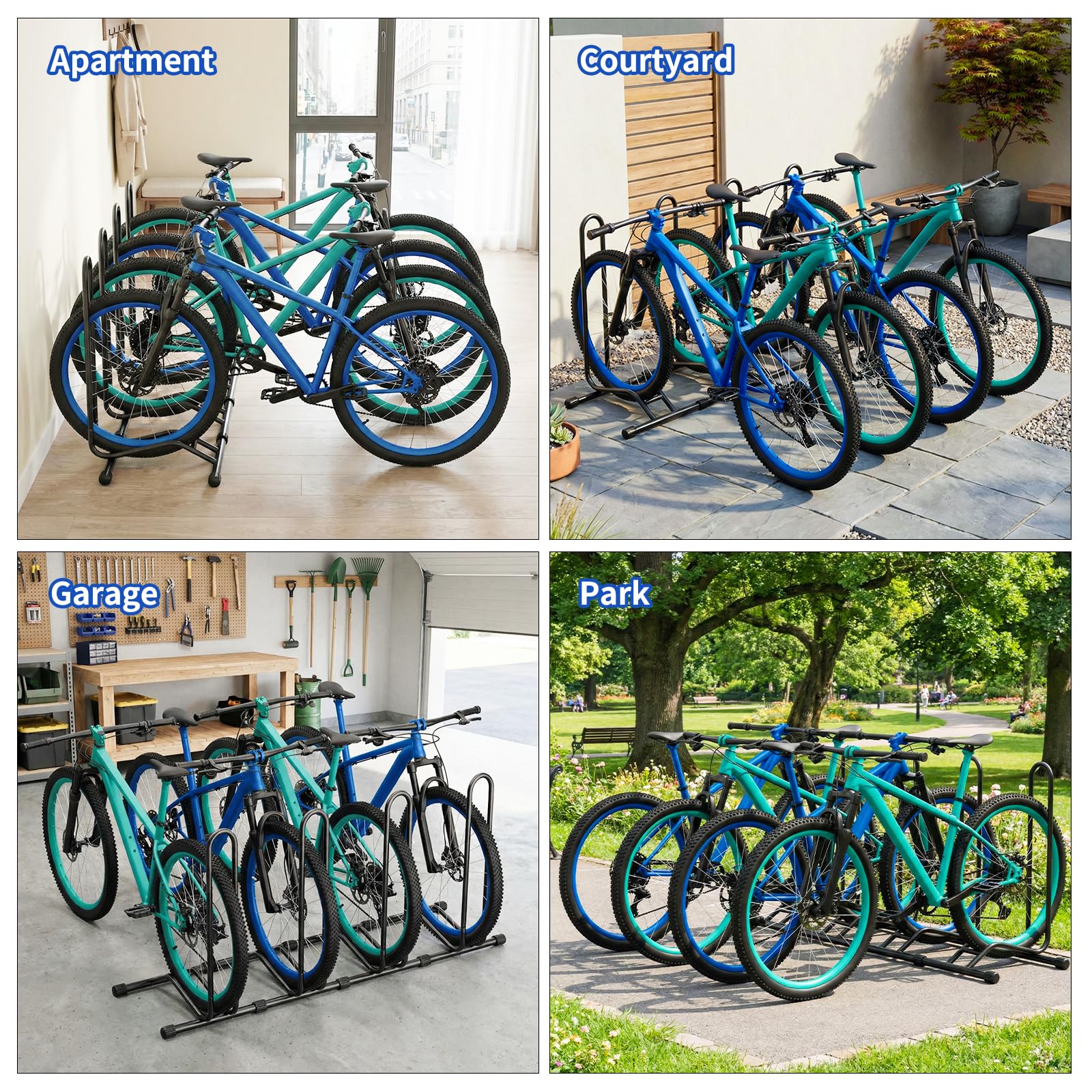 TLGREEN 4 supporti per bicicletta, rimovibili, per bicicletta, larghezza pneumatici fino a 80 mm, 20 – 28 pollici, supporto per bicicletta posteriore, per mountain bike, bici da corsa, MTB, stabile