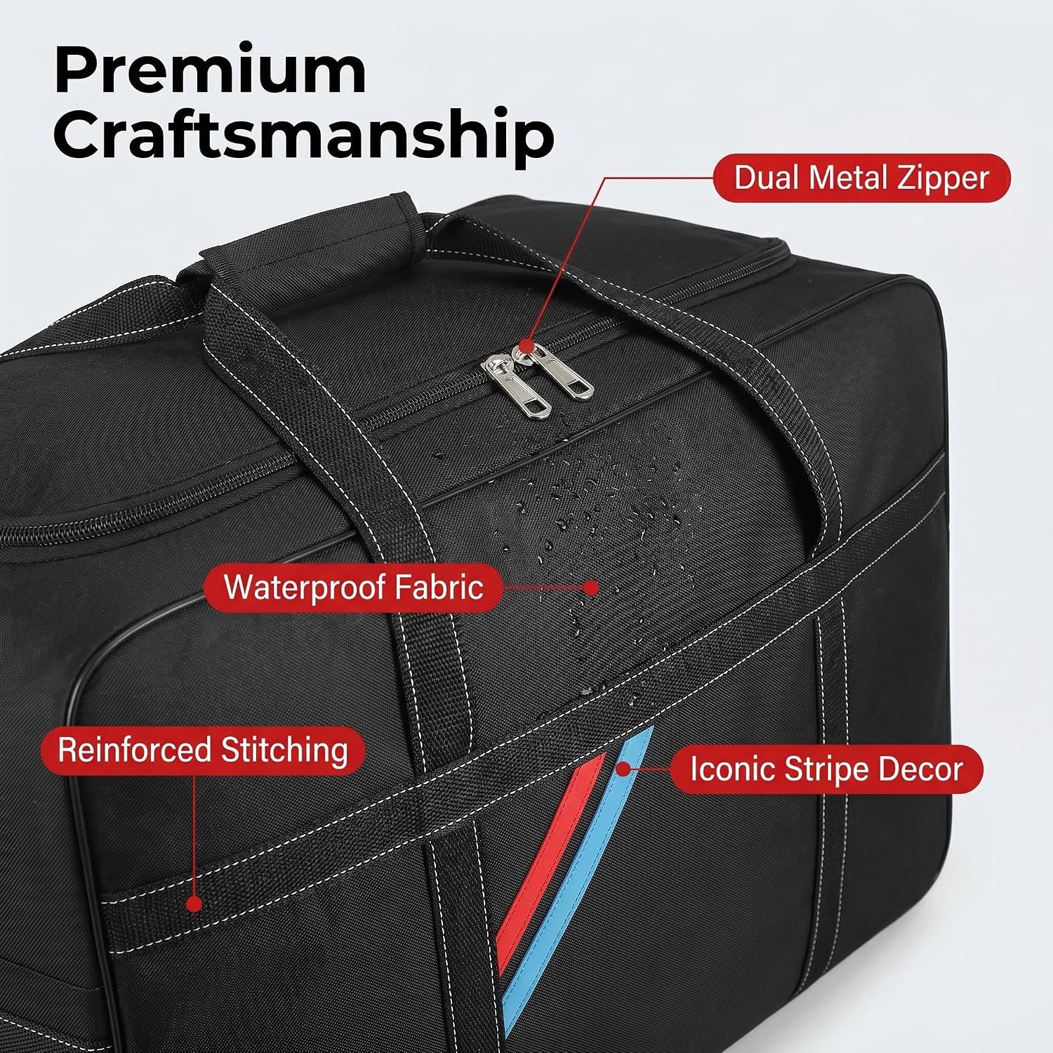 SONAODM 160L Large Capacity Car Trunk Organizer Bag - Foldable with Zipper & Wheels, Durable Oxford Fabric, Water-Resistant & Easy to Clean, Fits Sedans, SUVs, RVs