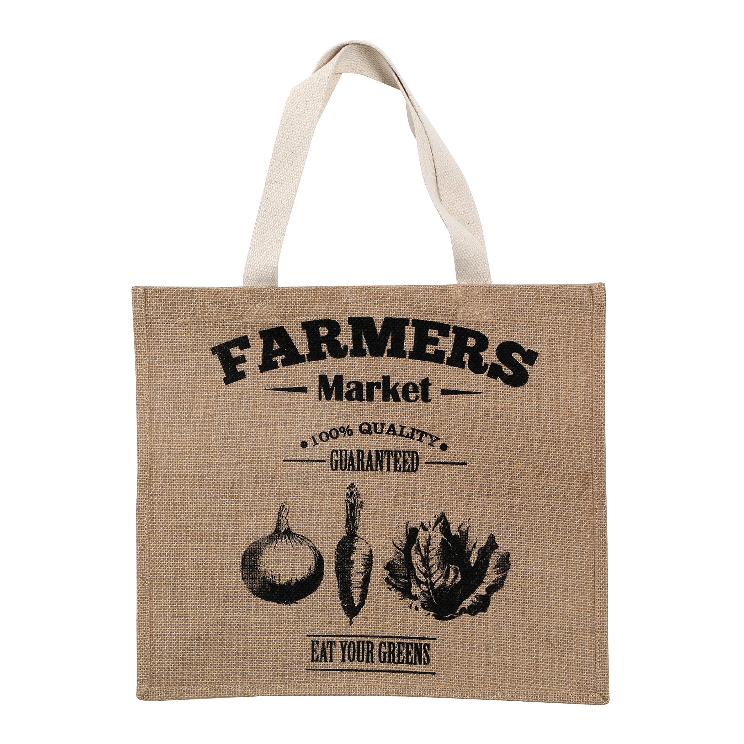 Premier Housewares Reusable Shopping Bag, Cotton, Hesian - Farmers Market