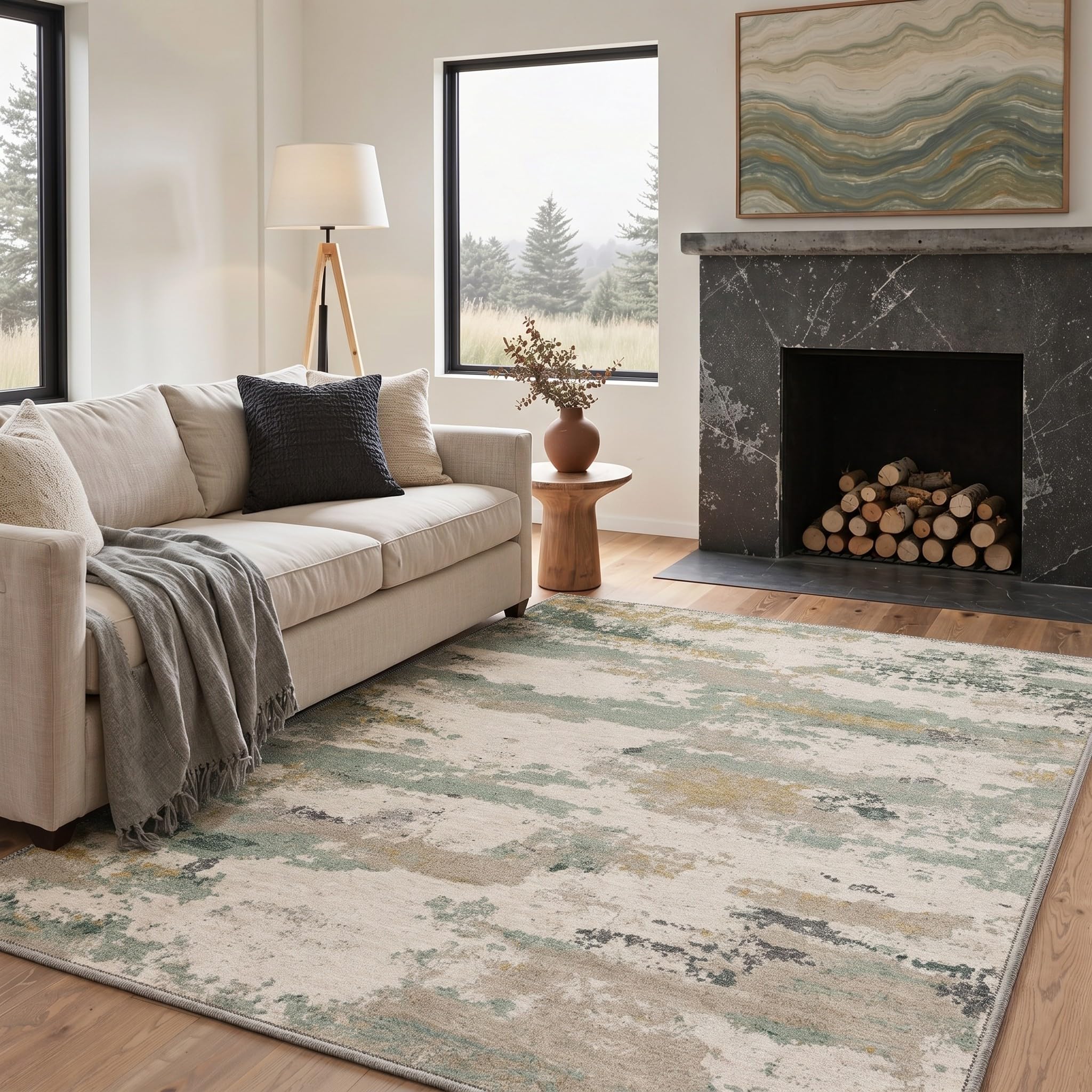 BEIMO 8X10 Area Rug for Living Room, Modern Abstract Soft Washable Non Slip