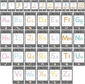 Mooliwe Composition Book Classroom Decor, Abc Alphabet Number 0-10 Posters