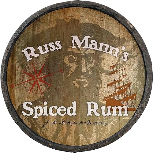 Vista 304 de THOUSAND OAKS BARREL CO. Personaliza el letrero de un cuarto de barril con cócteles de gato negro, barril de vino hecho de madera de roble de alta