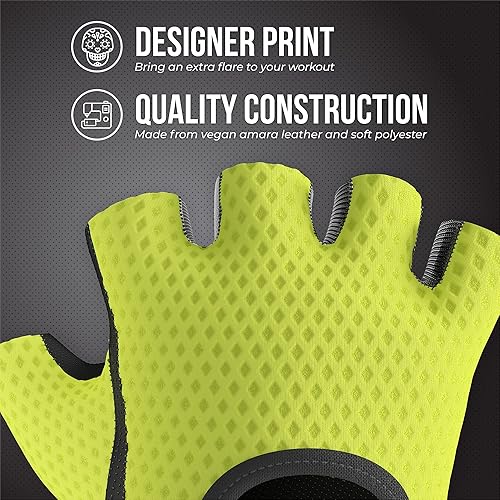 Miniatura 4 de Contraband Pink Label 5307 Guantes de entrenamiento de diseñador para mujer | Tela de malla de diamante de bajo sudor con palma de silicona