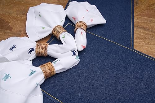 Miniatura 4 de C&F Home Denim Navy Mantel individual lavable a máquina, azul