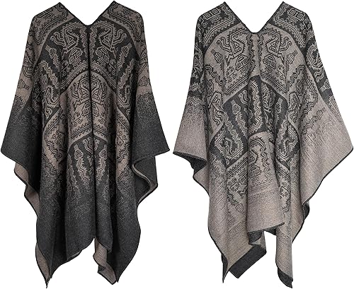 Miniatura 3 de Poncho de alpaca para hombre, Ponchos de lana para adultos, Poncho de lana para hombre