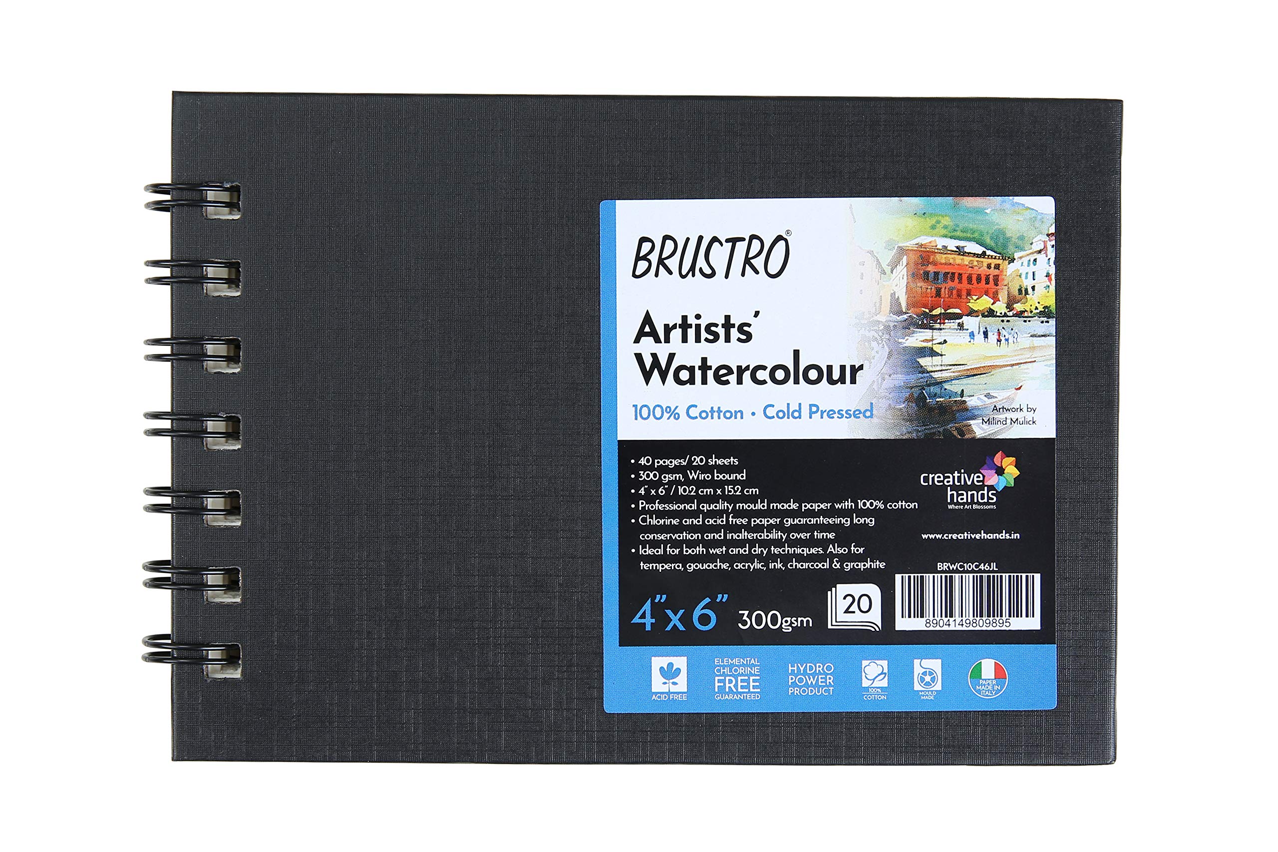 Brustro Artist 100% Cotton Watercolour Wiro Bound Landscape Journal Cold Pressed 300 GSM, 4" X 6" - (20 Sheets) (B08Q3472WN) Amazon Price History, Amazon Price Tracker