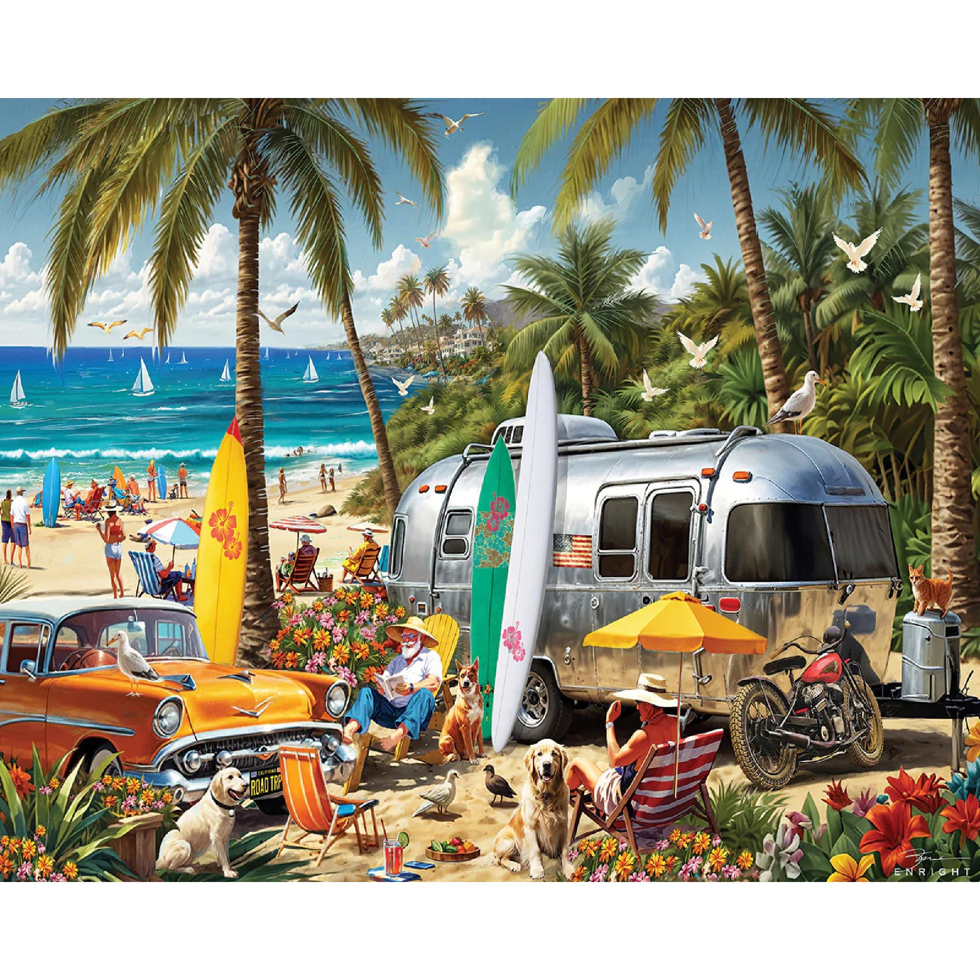 White Mountain Puzzle d'aventure de plage de 1000 pièces pour adultes