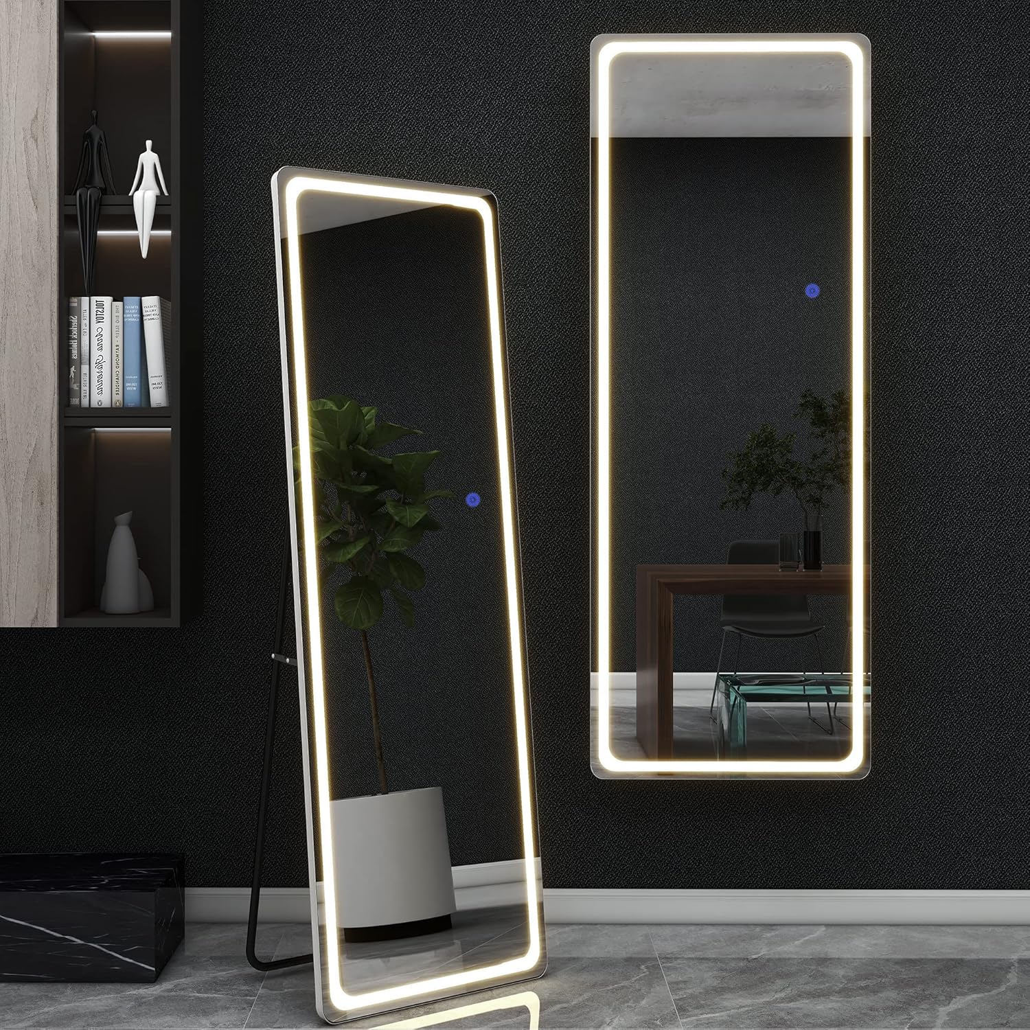 NicBex 63 x 20 Inch Full Lenth Mirror with LED Lights, Free