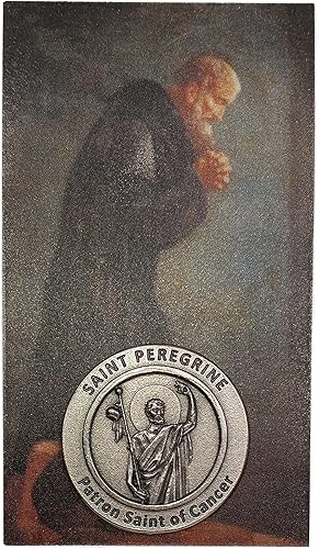 Westmon Works St Peregrine - Juego de santo curativo contra el cáncer con ficha de oración y tarjeta sagrada