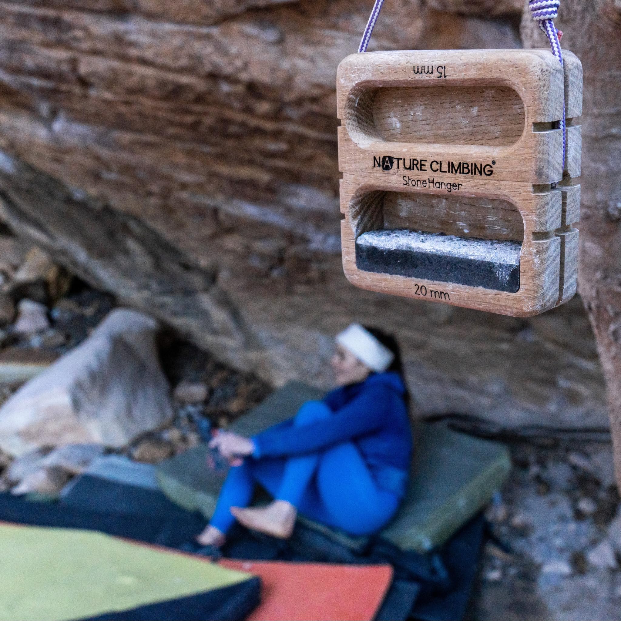 Nature Climbing | Stone Hanger | Hangboard | Granite | - High Performance | compact hangboard, Portable hangboard | - Nachhaltig & Handgemacht