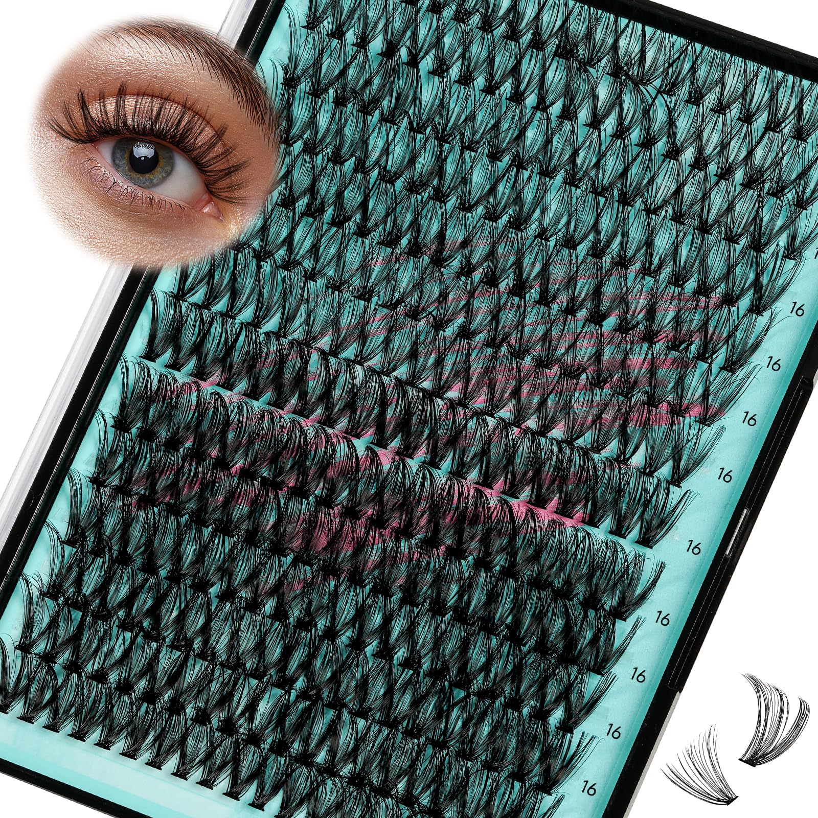 Lash Clusters Wispy 280PCS Eyelash Extension 30D 40D Cluster Lashes Individual Lashes DIY Lash Extension Natural Look Cluster Eyelash Extensions Soft