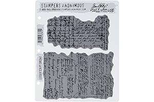 Tim Holtz Stampers Anonymous Cling Stamps 7"X8.5", Ledger Script