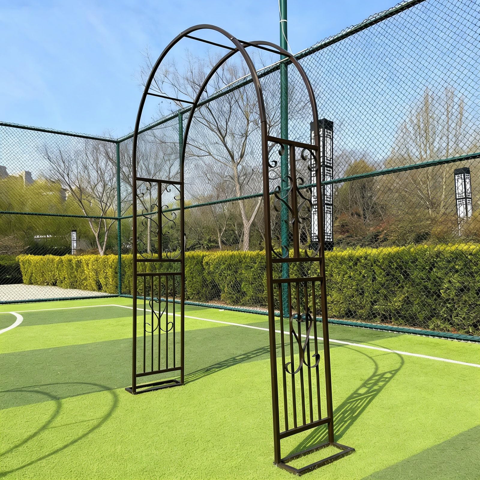 Arche de Jardin 140x40x230cm, Arche de Cour,Arche en Fer forgé Arche Rosier de Robuste pour Plante Grimpante, Décoration de Cérémonie Fête