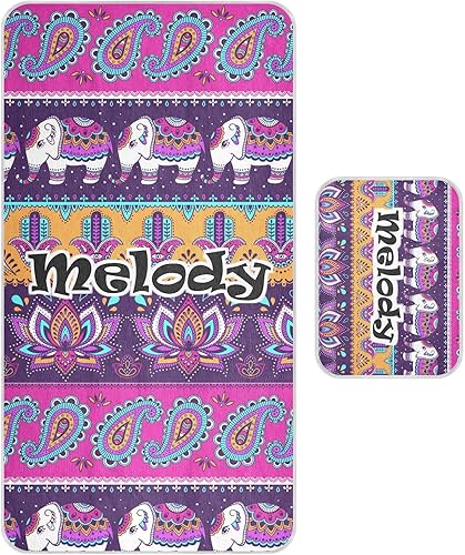 Protector de colchón personalizado de elefante bohemio para cuna, para niños y niñas, tapete de seda de hielo, funda de colchón para cuna de verano,