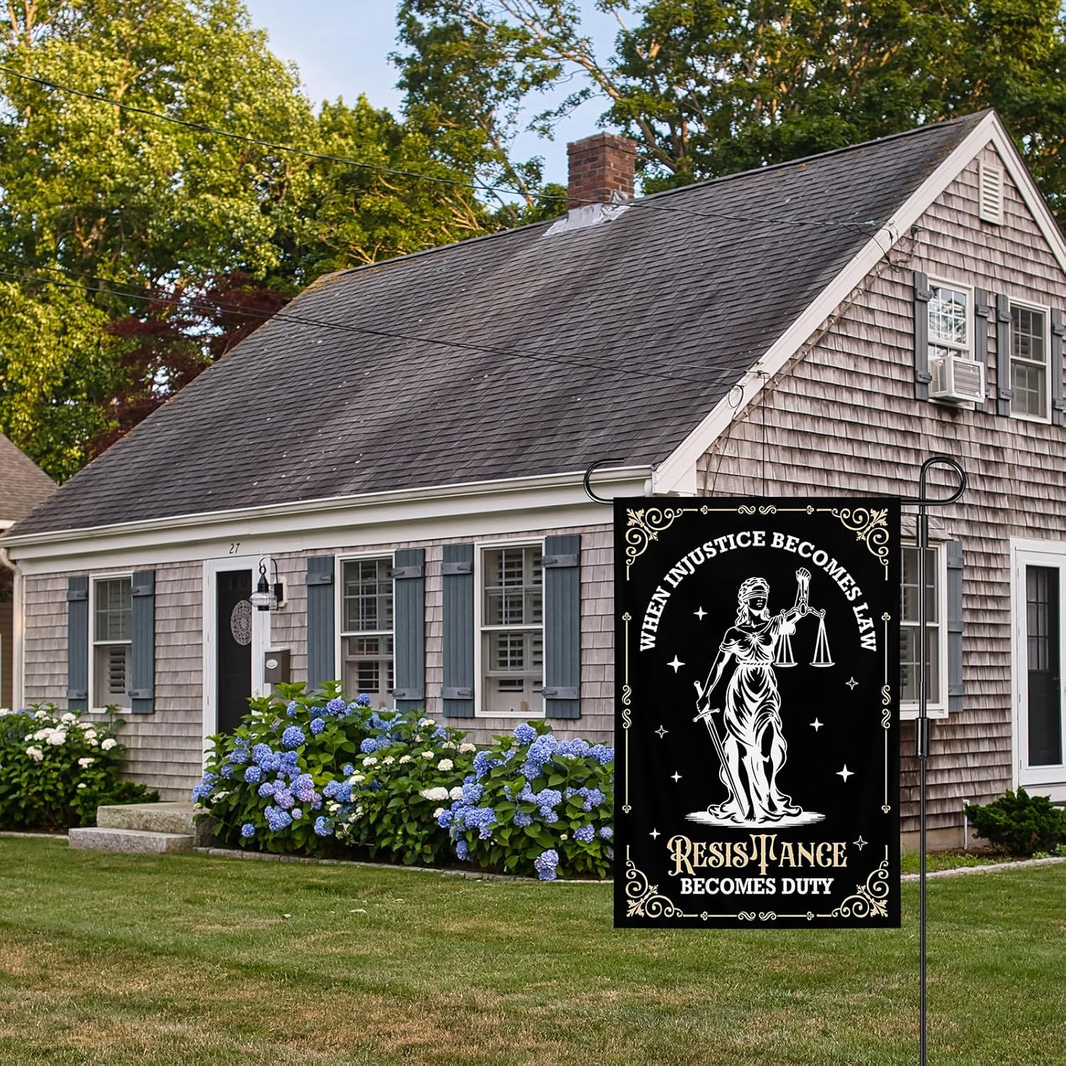 When Injustice Becomes Law Resistance Becomes Duty Garden Flag 12 x 18 Inch Double Sided Polyester Social Justice Equality Resist Flags for Outside Garden Yard House Decorative - Image 5