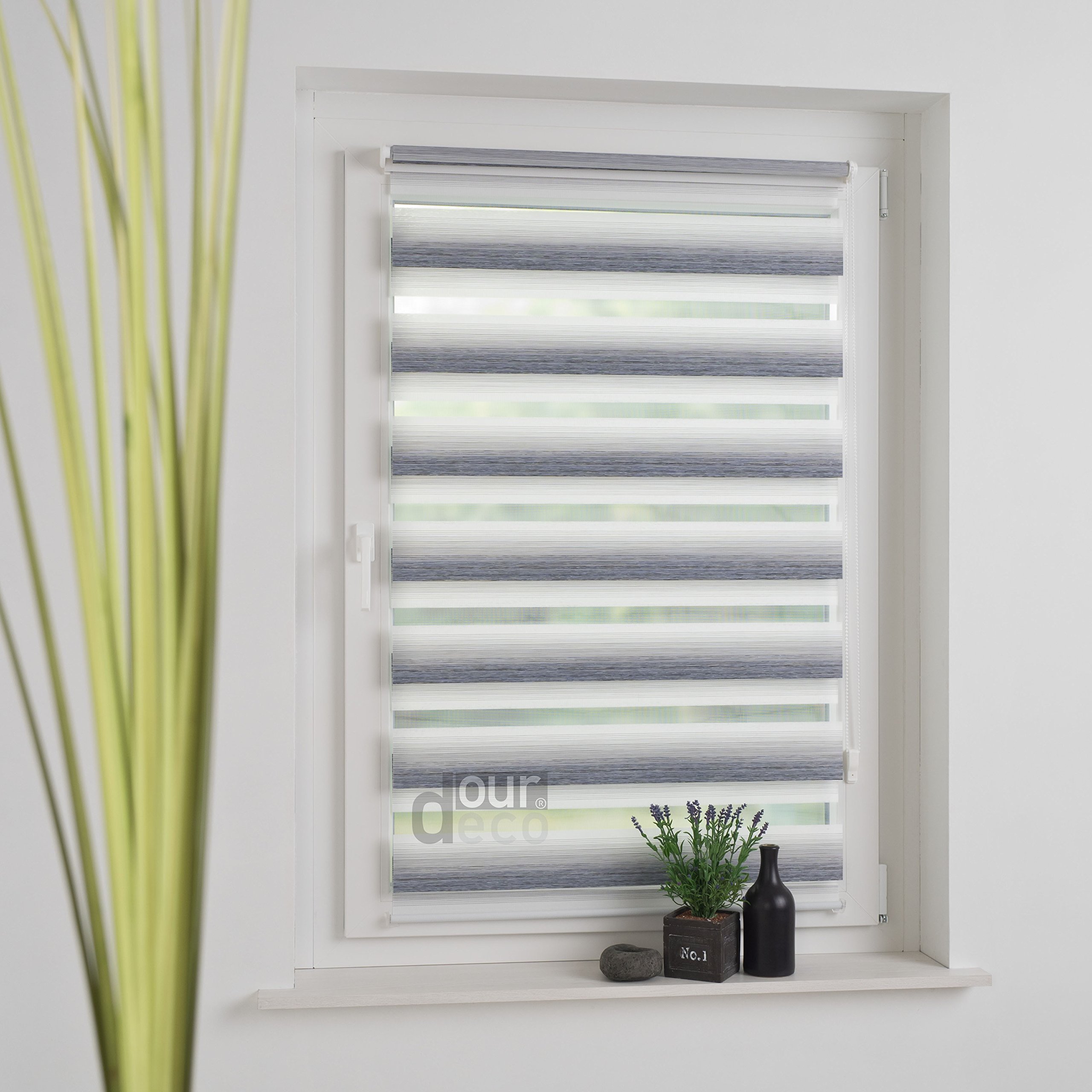 Doppel-Rollo, Duo-Rollo mit Farbverlauf / 80 x 150 cm Sand/lichtdurchlässig, Blickdicht/Farben: Verlauf Braun, Verlauf Sand