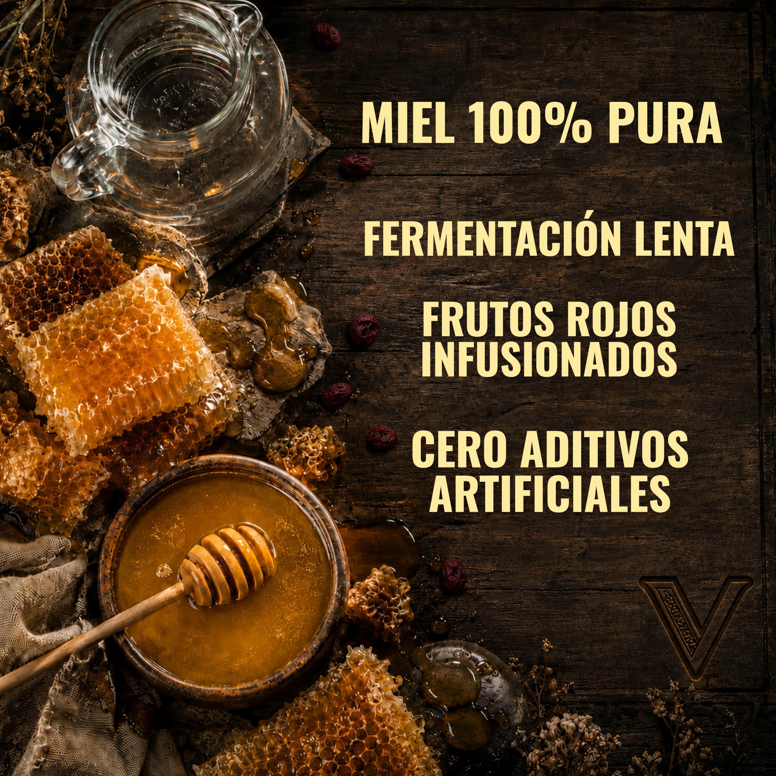 Valhalla Hidromiel Freyja | Cerveza Artesanal Estilo Metheglin Semi Dulce | Bebida Natural con Frutos Rojos del Bosque y Miel | Caja 12 Botellines 33cl | Sin Gluten ni Sulfitos | 11% Grados Alcohol)