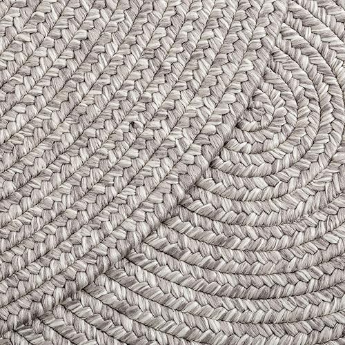 Vista 6 de DECOMALL Azure - Alfombras trenzadas para exteriores, alfombra ovalada para interiores, 3 x 5 pies, color gris