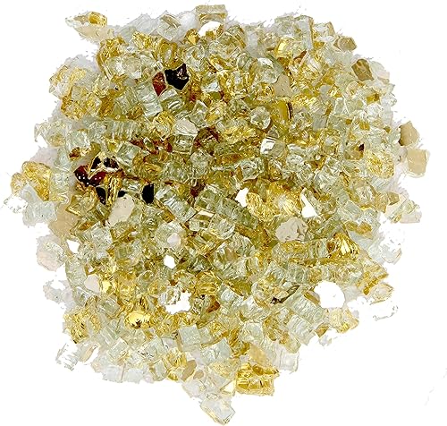 Hiland Cristal para hoguera, Vidrio reflectante, Dorado