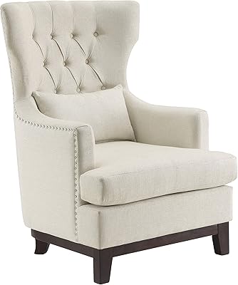 Lexicon Aurora 32" W Tufted Fabric Accent Chair, Beige