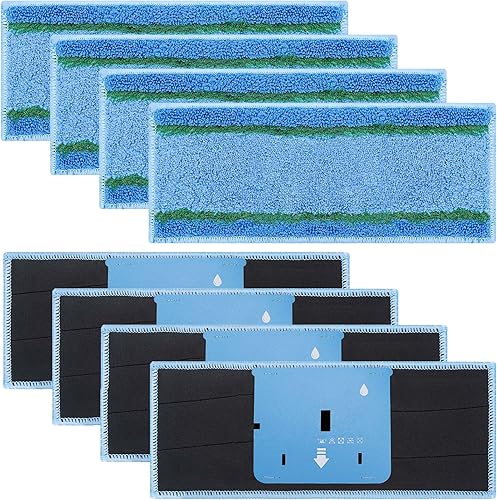 Extolife Paquete de 8 almohadillas húmedas M6 para iRobot Braava Jet m6 (6110) (6012) (6112) (6113) Ultimate Robot Mop, lavables y reutilizables de