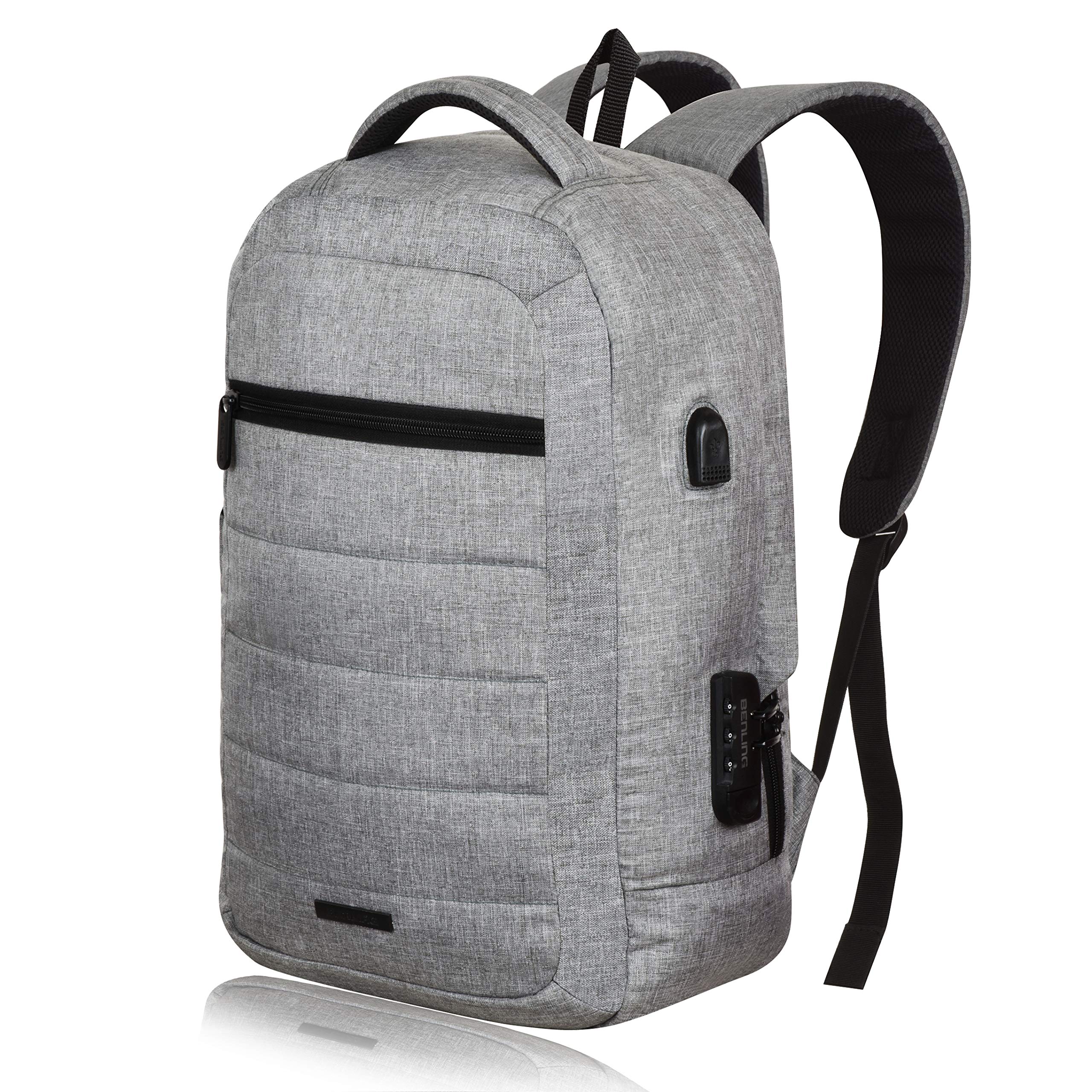 BENLING �The High Baggy Series� with Multi Slot Compartments, Lock & USB Port School College Laptop Casual Formal and Overnight Trip Travel Backpack for Boys | Girls | Men and Women 40 Liters. (Light Grey) (B08LPXH9JT) Amazon Price History, Amazon Price Tracker
