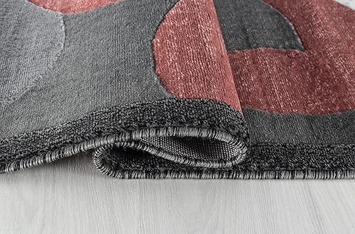 Miniatura 3 de Alfombra y decoración NPT 97 rosa gris floral moderno abstracto alfombra alfombra para sala de estar, cama o habitación (2 pies x 7 pies)