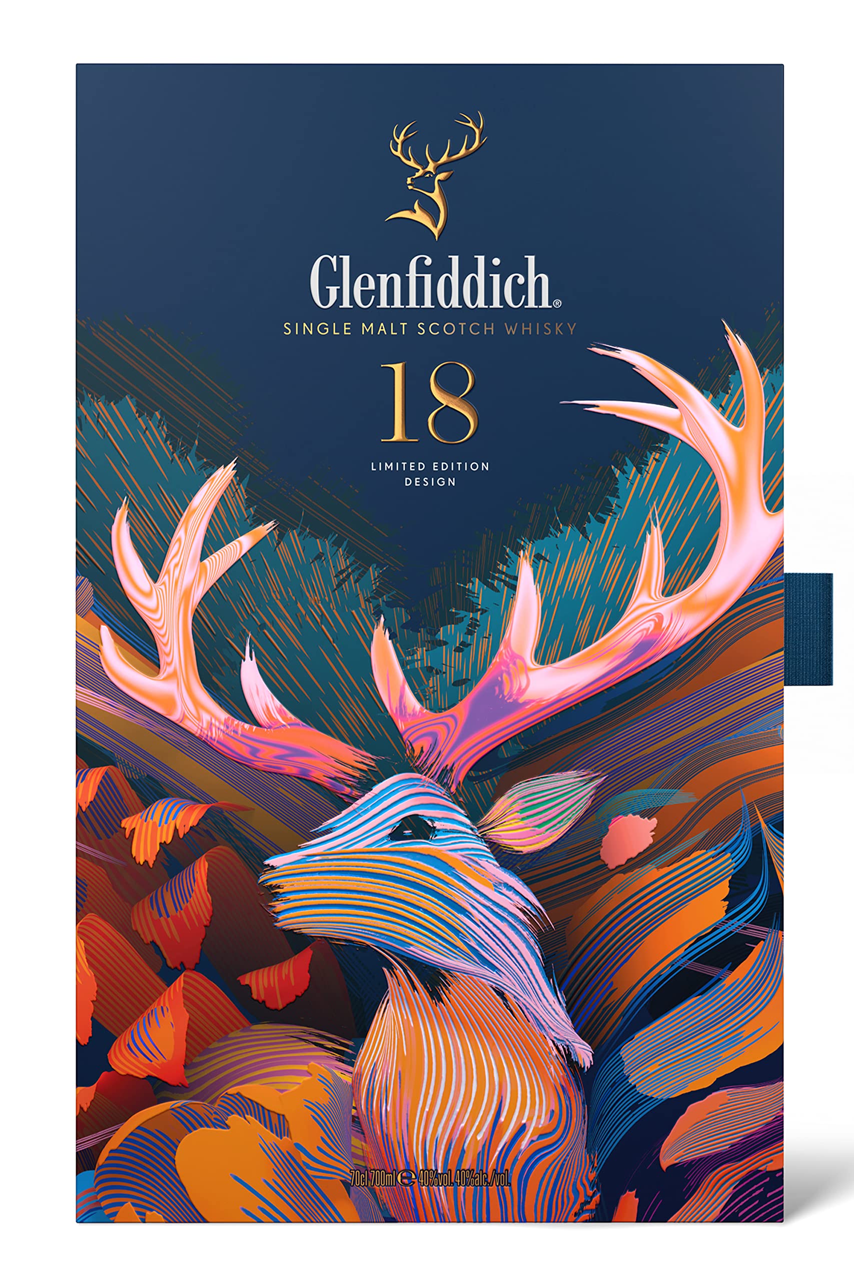 Glenfiddich 18 Jahre Single Malt Scotch Whisky Santtu Geschenkset mit Flachmann, 70cl