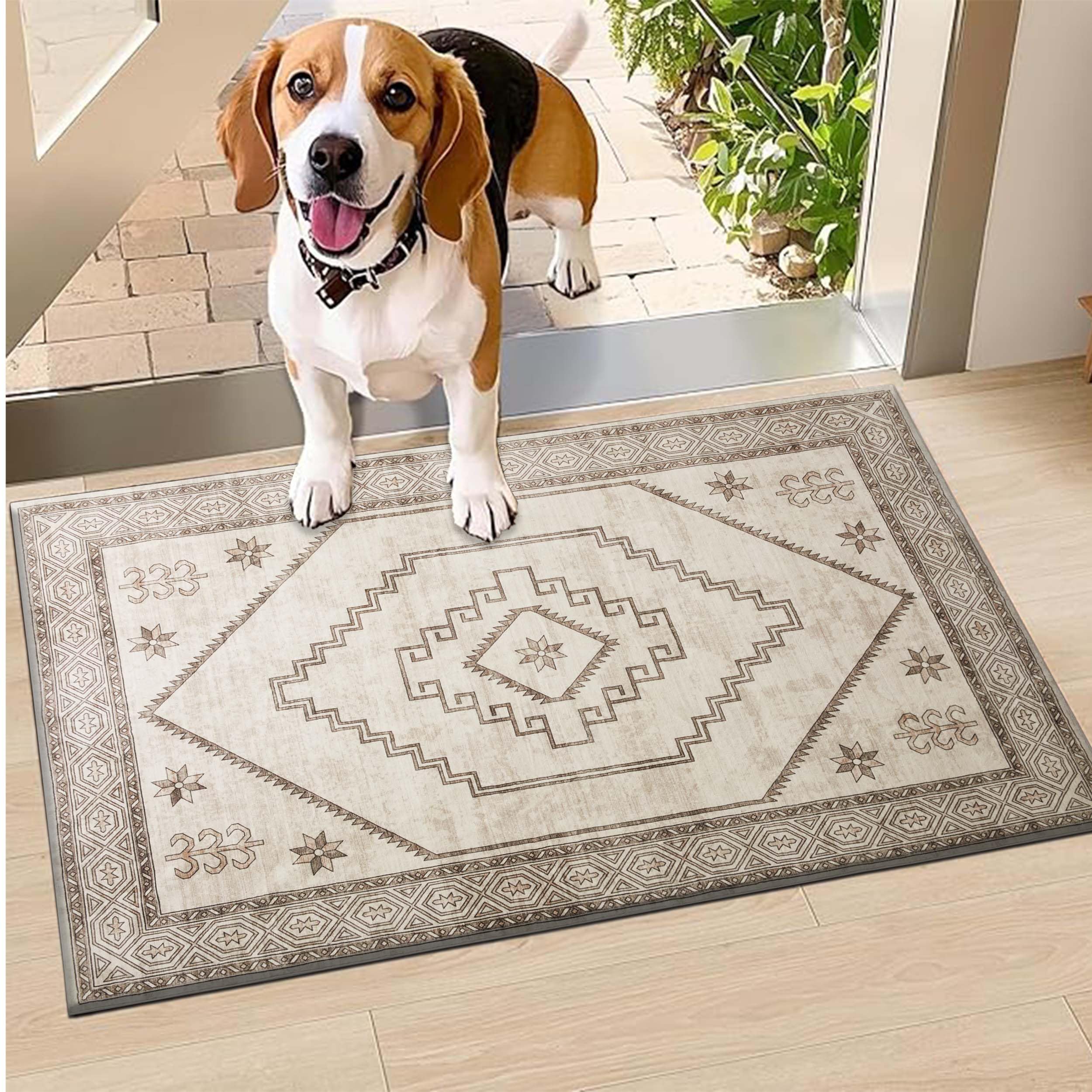 Hafaa Door Mat Indoor Outdoor 60 x 110 cm – Radiant Super Soft Non Slip Mat Machine Washable Doormat Water Absorbent Floor Mats Heavy Duty Entrance Rug — image 1