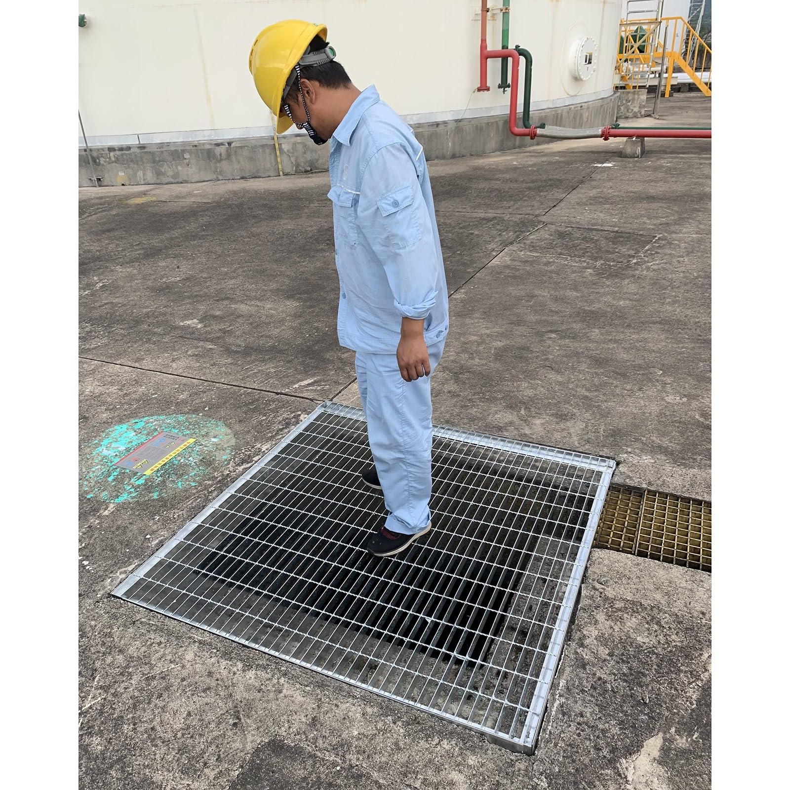 NURUGURE Galvanized Steel Channel Drain Kit 50cm 100cm with Connector Options for Driveway Garage Yard Rainwater Collection