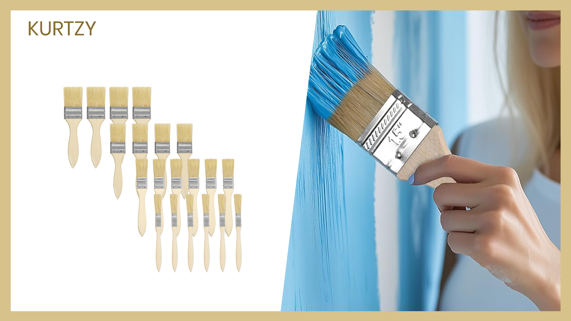 Set 20 Pennelli Professionali Per Pittura - Misure Diverse In Legno, Perfetti Per Acrilico, Vernici E Fai Da Te - Foto 5