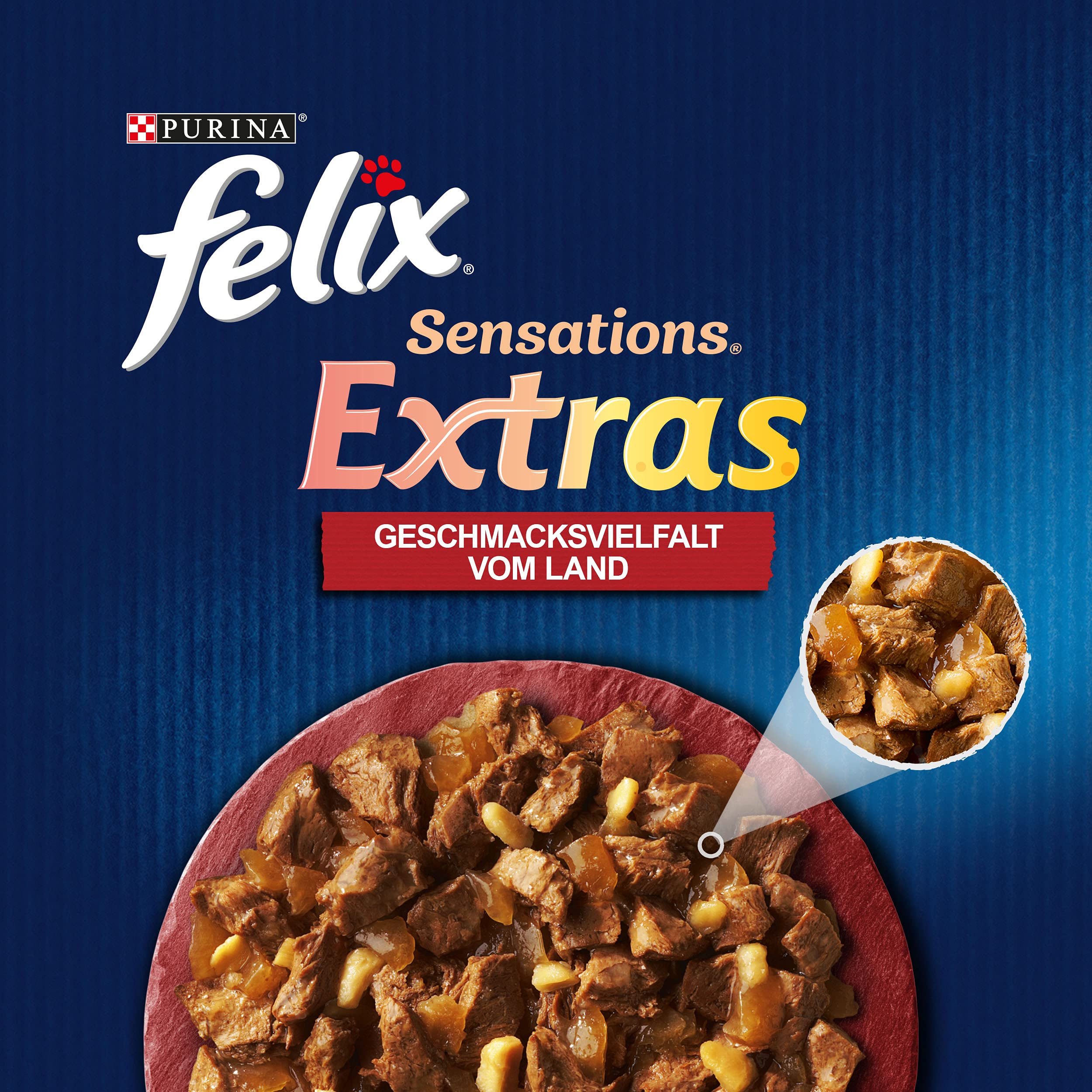 Felix Sensations Extras Comida para Gatos húmeda en gelatina, Mezcla de variedades, 4 Unidades (4 x 24 Bolsas de 85 g)