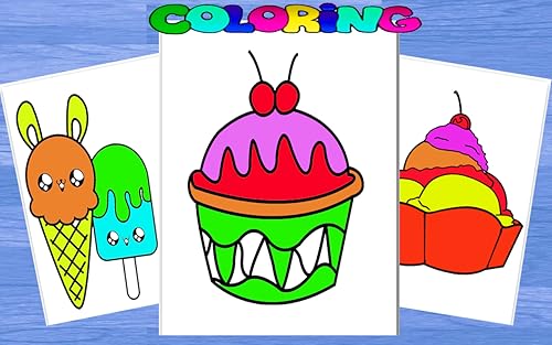 Ice cream cartoon coloring book