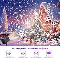 Vista 2 de GUSODOR - Proyector de luces de Navidad para exteriores, proyector dinámico de copo de nieve IP65, impermeable, luces de proyección de nieve