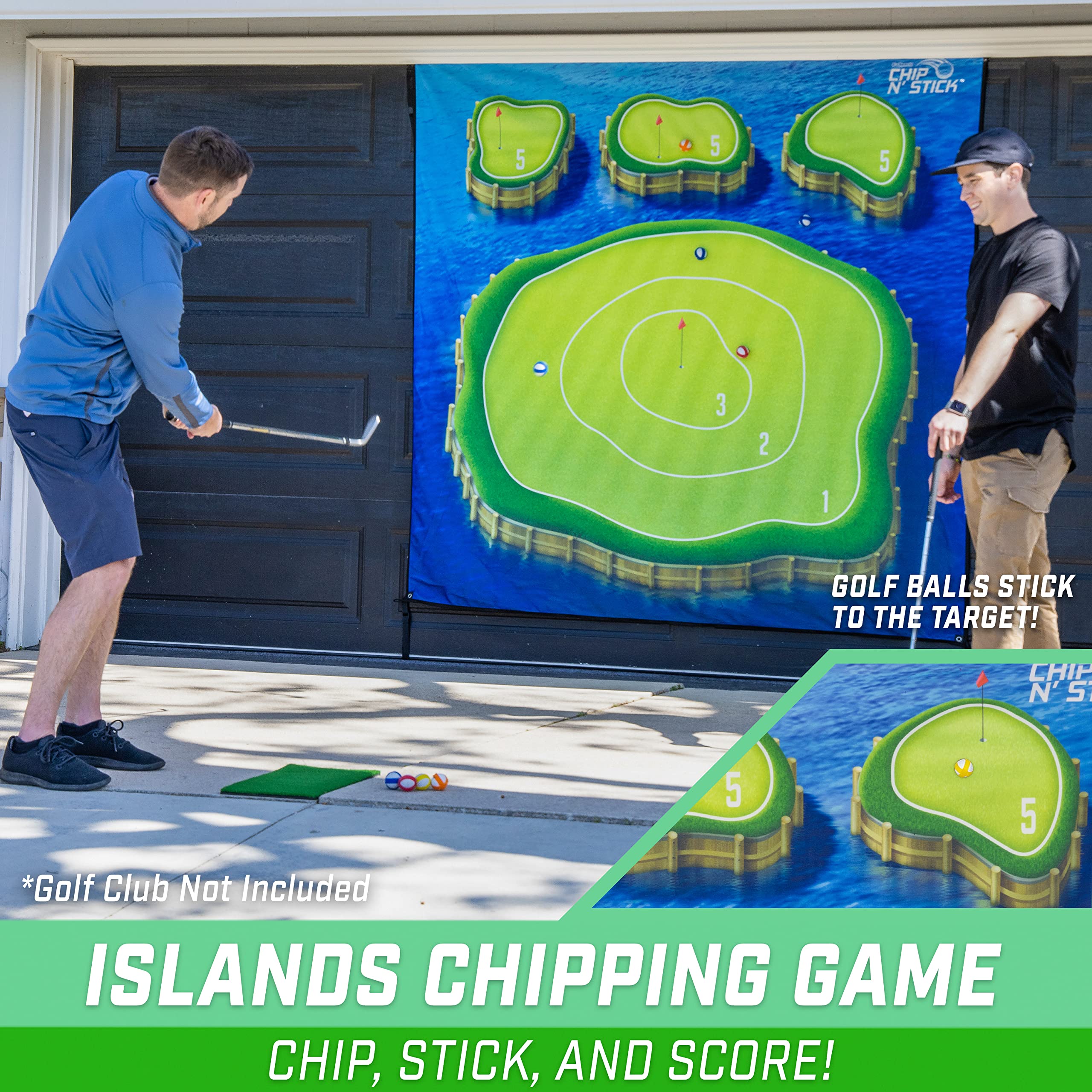 GoSports Chip N' Stick mata golfowa do gry w piłeczki golfowe - wybierz klasyczne, rzutki lub wyspy
