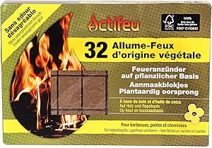 Cubes Allume Feu Bois & Cire Végétale (32) | Accessoires De Cuisine