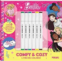 Barbie - Comfy and Cozy - Livro de colorir com 6 canetinhas