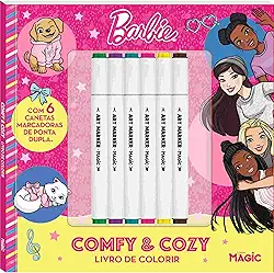 Barbie - Comfy and Cozy - Livro de colorir com 6 canetinhas
