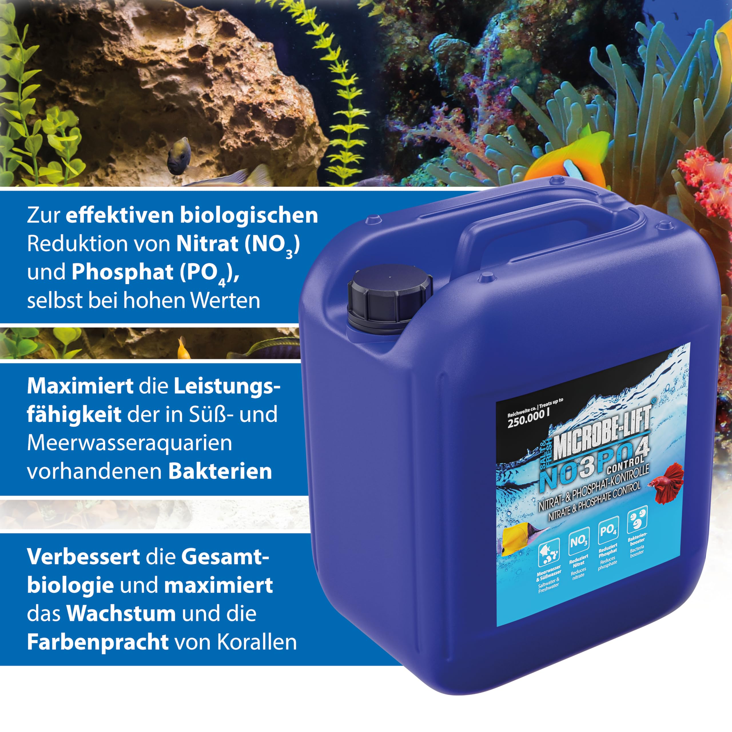Nitrate & Phosphate Remover Aquarium, ARKA NOPO Control 5000 ml, biologically reduces NO3 & PO4 via bacteria activation - Image 3