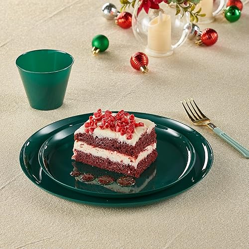 Miniatura 3 de PLASTICPRO El juego de platos combinados de 20 piezas incluye platos de 10-8.6 pulgadas y platos de 10 a 10.6 pulgadas, plástico blanco con platos