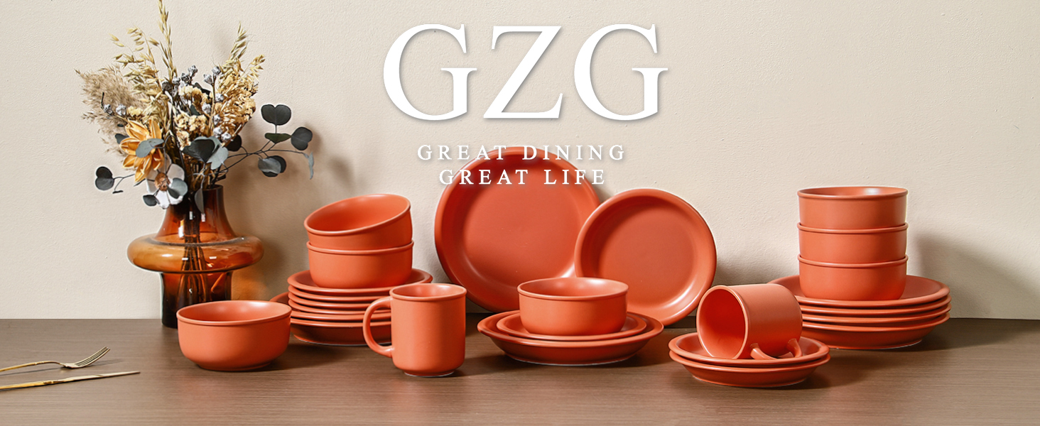 Amazon.com | GZG Vintage Series Ceramic Dinnerware Set for 4, 12