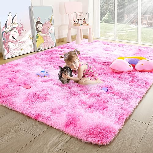 Noahas Alfombra de área para dormitorio de niñas, alfombras esponjosas súper suaves para habitación de los niños, habitación del bebé, bonita