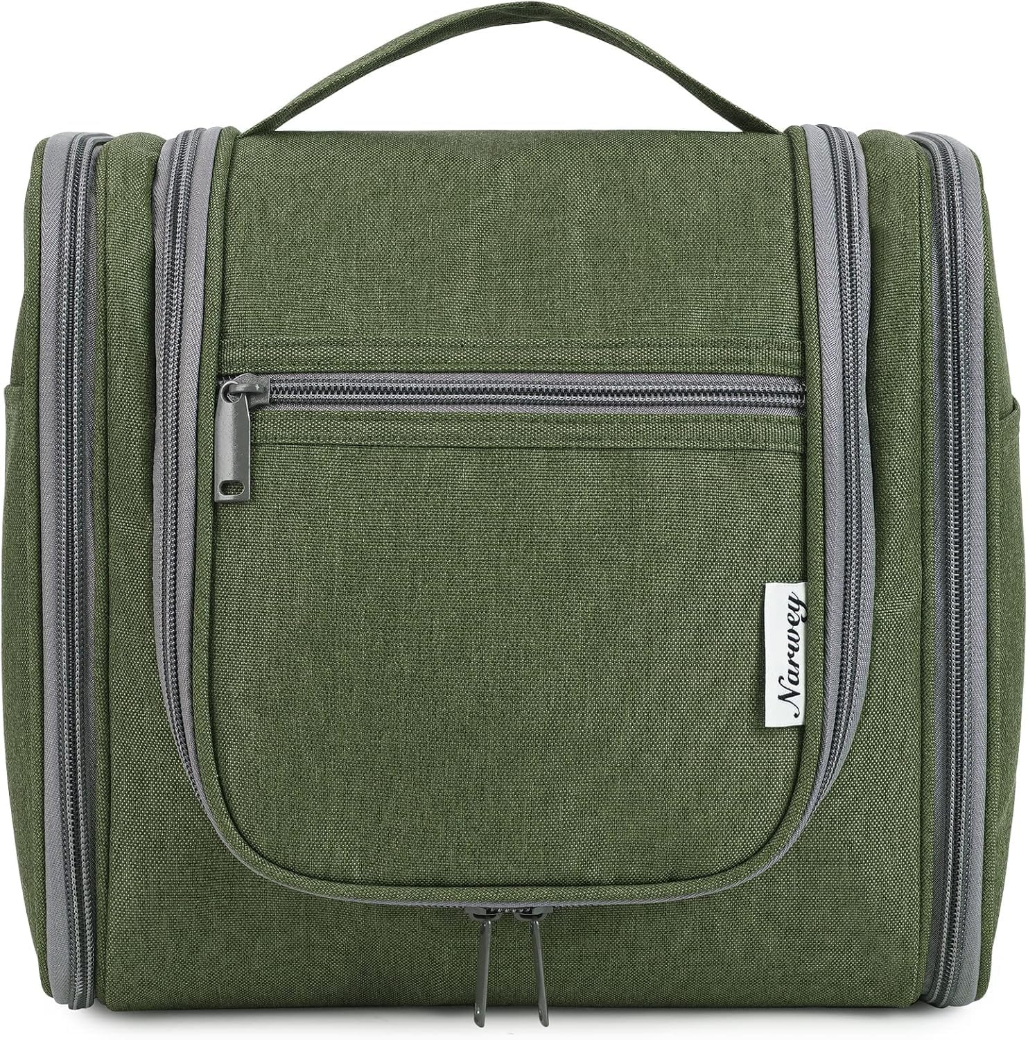 Narwey Groß Kulturbeutel Damen & Herren - Gross Kulturtasche Zum Aufhängen, Kinder Kosmetiktasche - Waschtasche für Mädchen (Armeegrün(Groß))