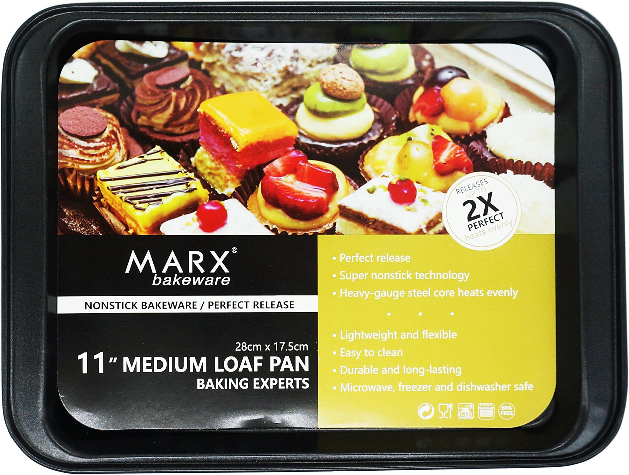 Blackcover Pan Ideal for Bread Baking Non-Stick Black Steel Bread Baking Pans Bakeware Set (Rectangle 8 inch)